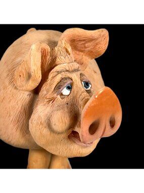 Douglas Penelope Pig Bobblehead Figurine 4" Collectible Resin Jiggler Spring